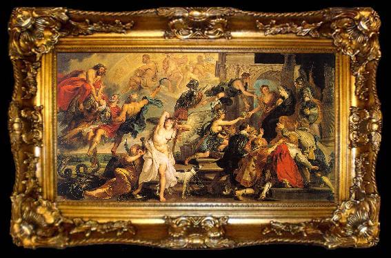 framed  Peter Paul Rubens The Apotheosis of Henry IV and the Proclamation of the Regency of Marie de Medici on the 14th of May, ta009-2